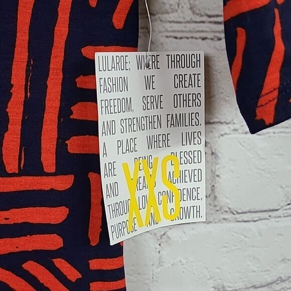 LuLaRoe Julia Dress Knit XXS (00-0) Red & Blue Midi Fitted Business Casual NWT - Picture 7 of 11